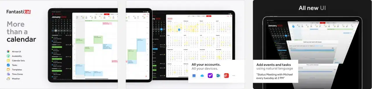 Fantastical is a calendar apps who give you a lot of features.